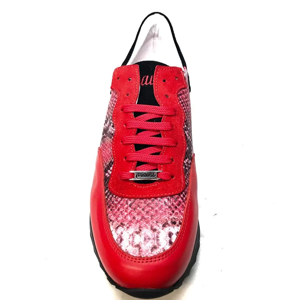 Mauri M728 Red Python Suede Sneakers