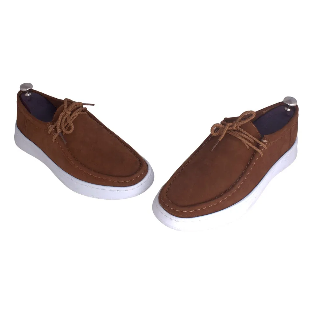 Medical casual shoe / 100% nubuck genuine leather / brown color -8753