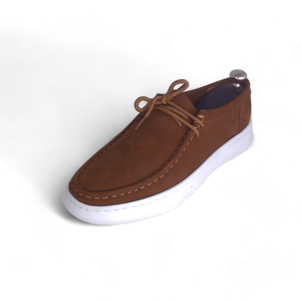 Medical casual shoe / 100% nubuck genuine leather / brown color -8753