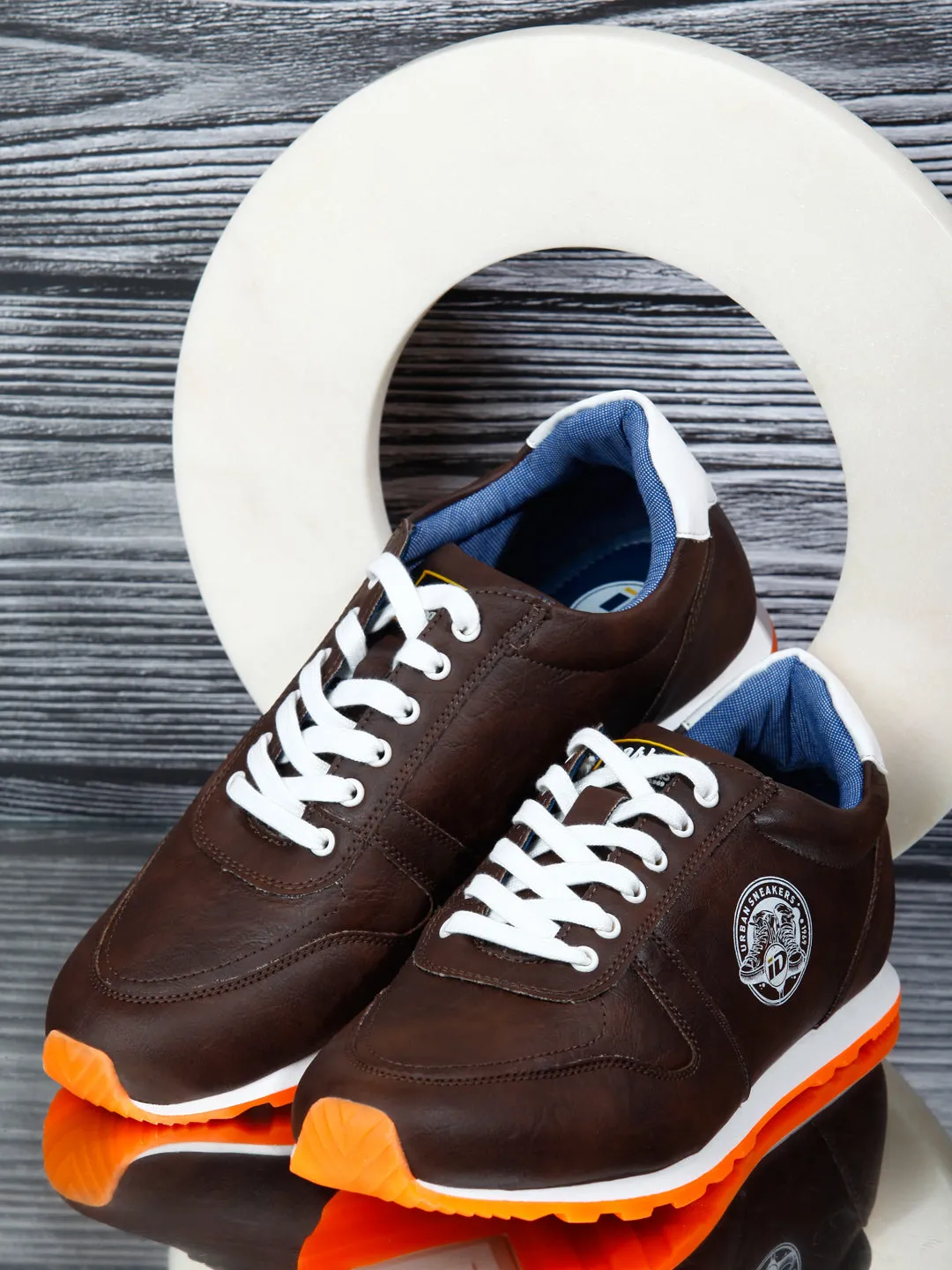 Men's Brown Lace Up Sneaker (ID3054)