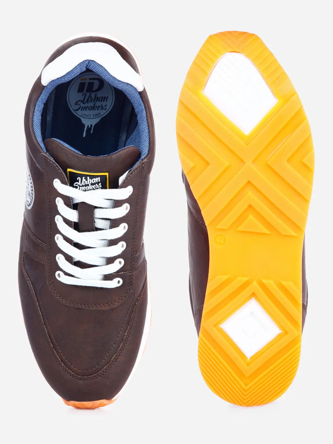 Men's Brown Lace Up Sneaker (ID3054)