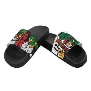 Men's Christmas Doodle Print Sliders Sandal