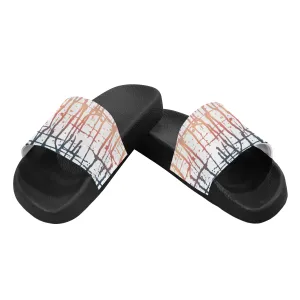 Men's Criss Cross Paint Splatter Print Sliders Sandal