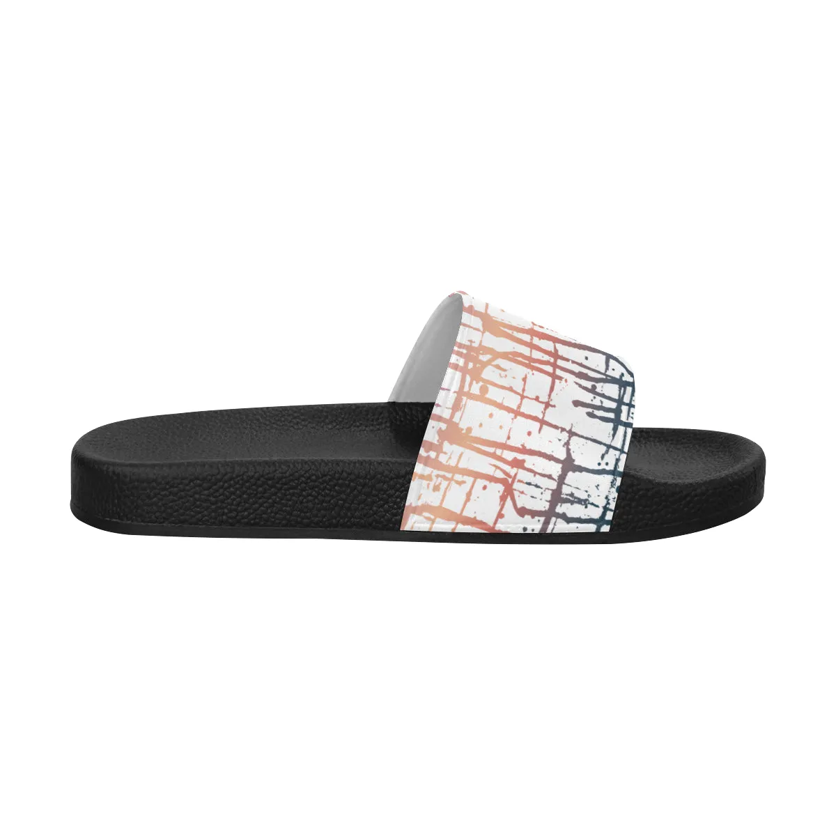 Men's Criss Cross Paint Splatter Print Sliders Sandal