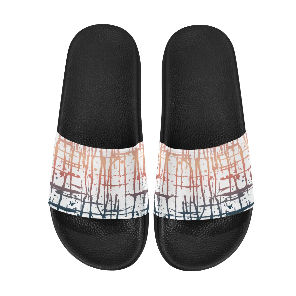 Men's Criss Cross Paint Splatter Print Sliders Sandal