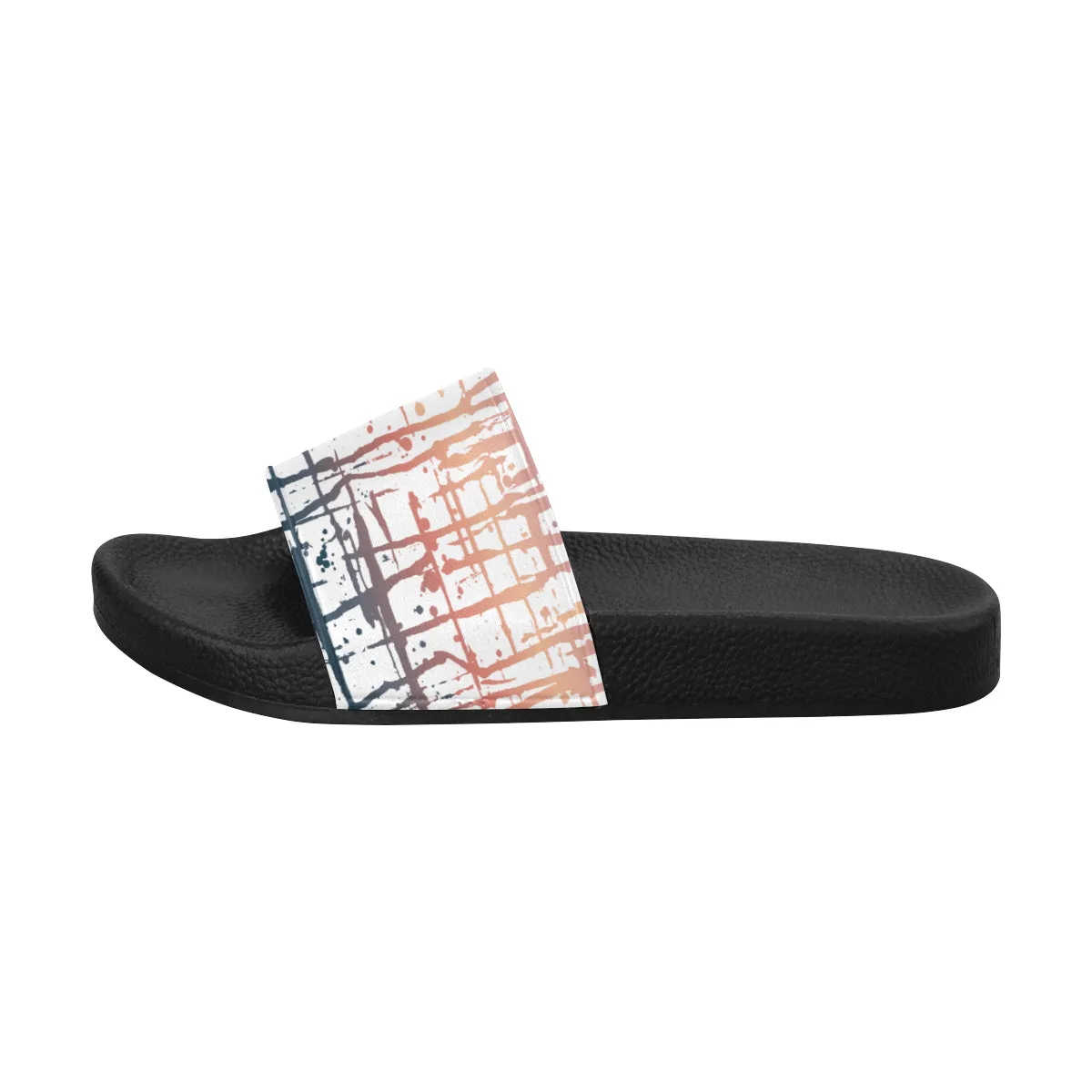 Men's Criss Cross Paint Splatter Print Sliders Sandal