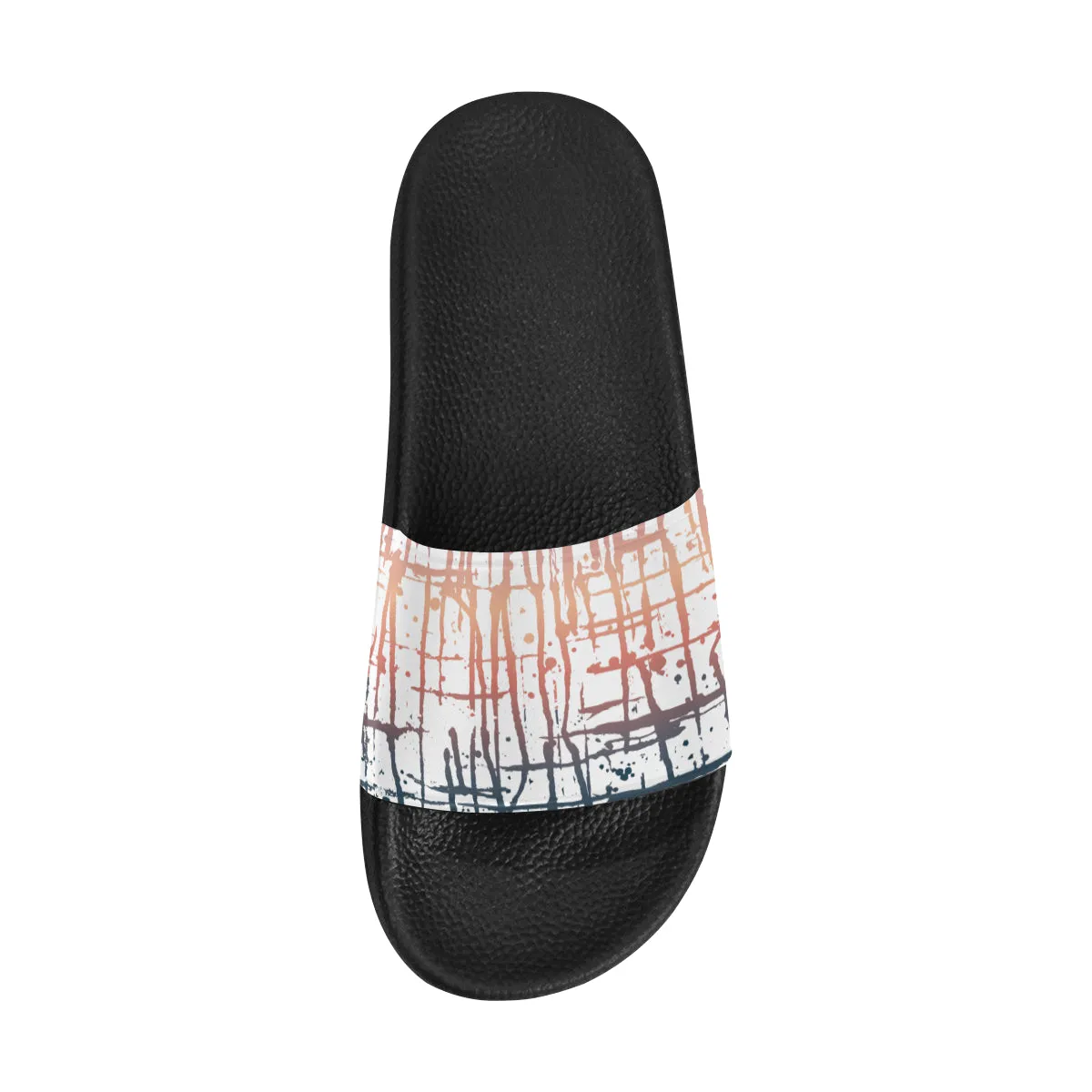 Men's Criss Cross Paint Splatter Print Sliders Sandal