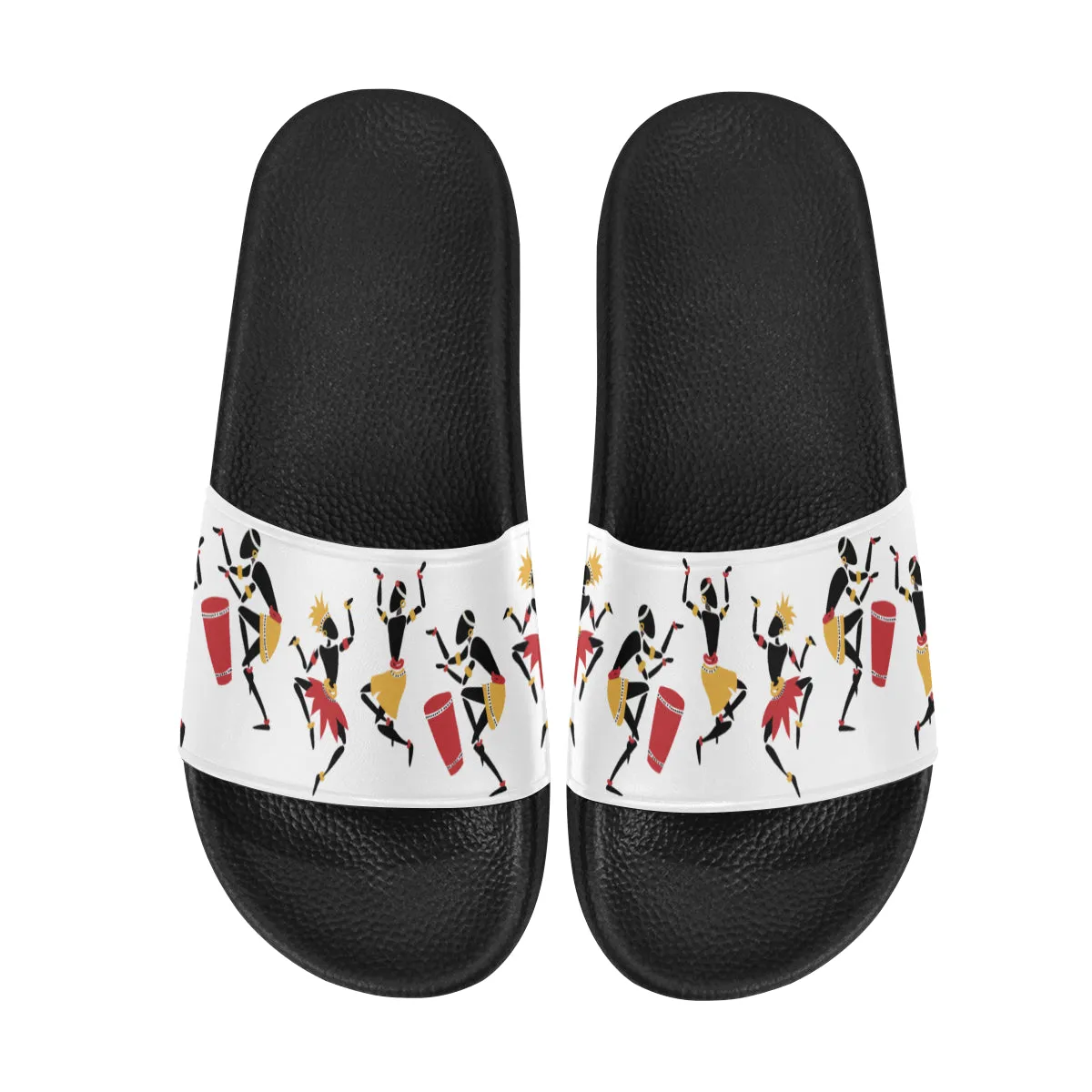 Men's Dancing Silhouette Tribal Print Sliders Sandal