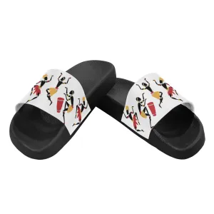 Men's Dancing Silhouette Tribal Print Sliders Sandal