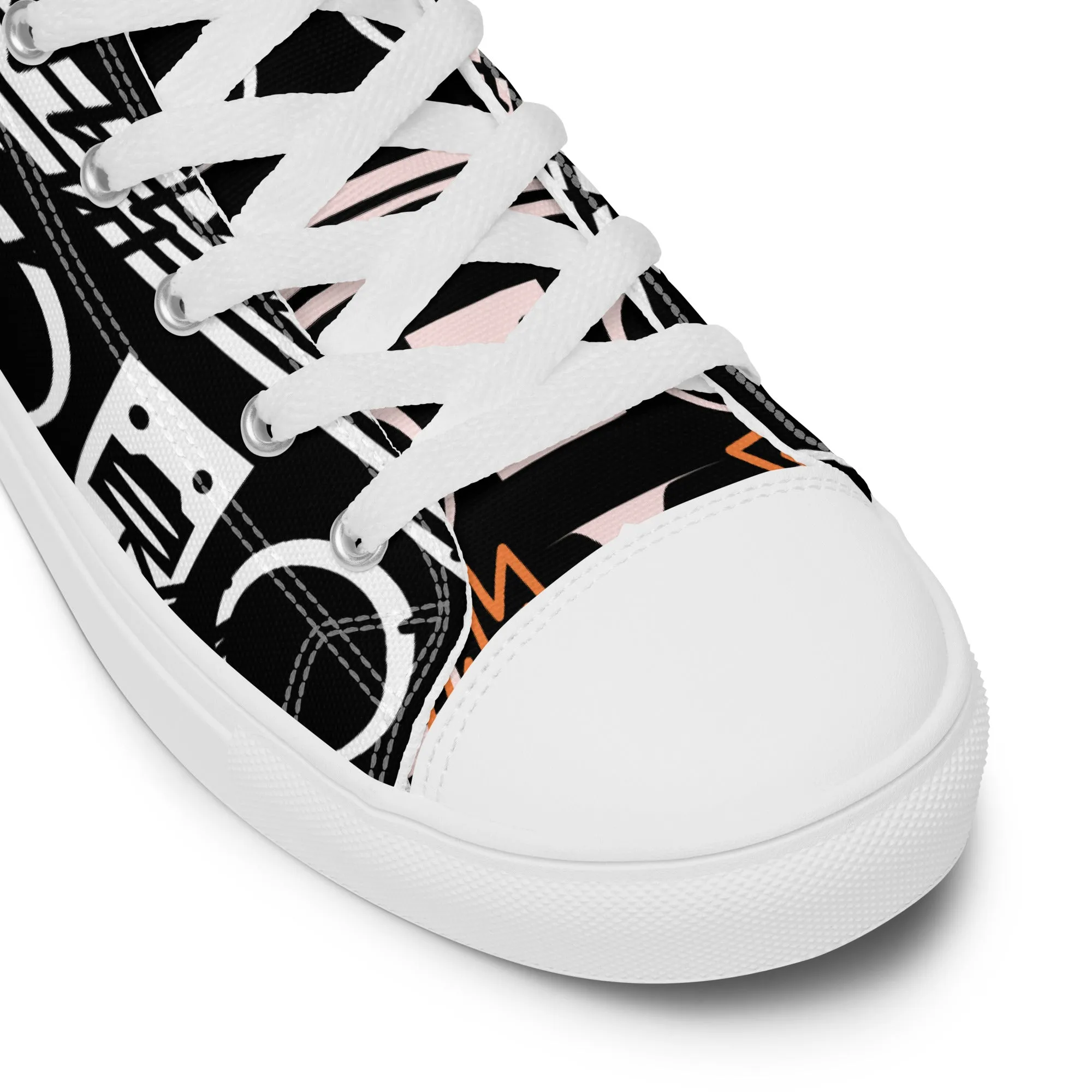 Men’s high top canvas sneaker with dsign pattern - Josiah