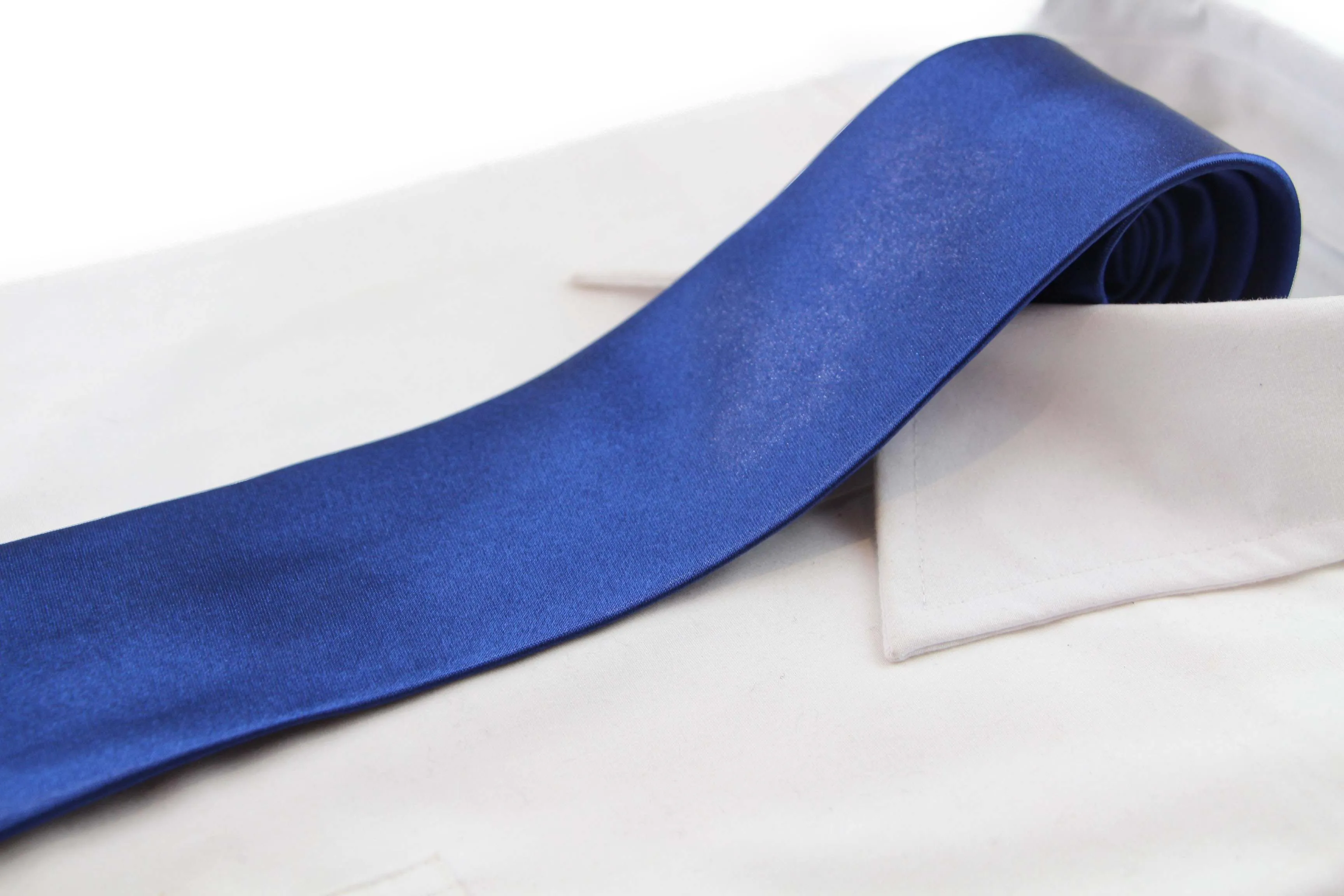 Mens Navy 8cm Plain Neck Tie