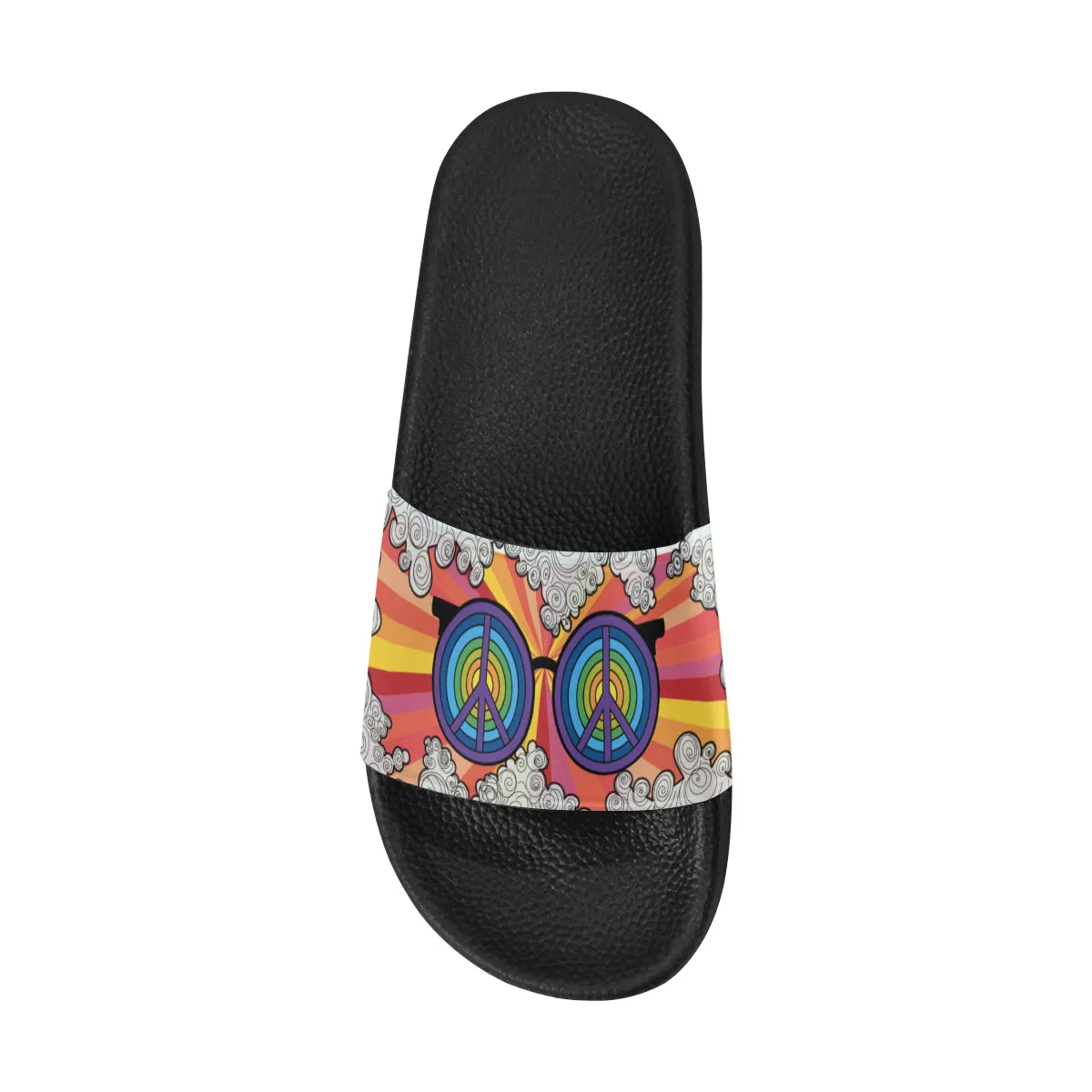 Men's Peace Shades Psychedelic Print Sliders Sandal