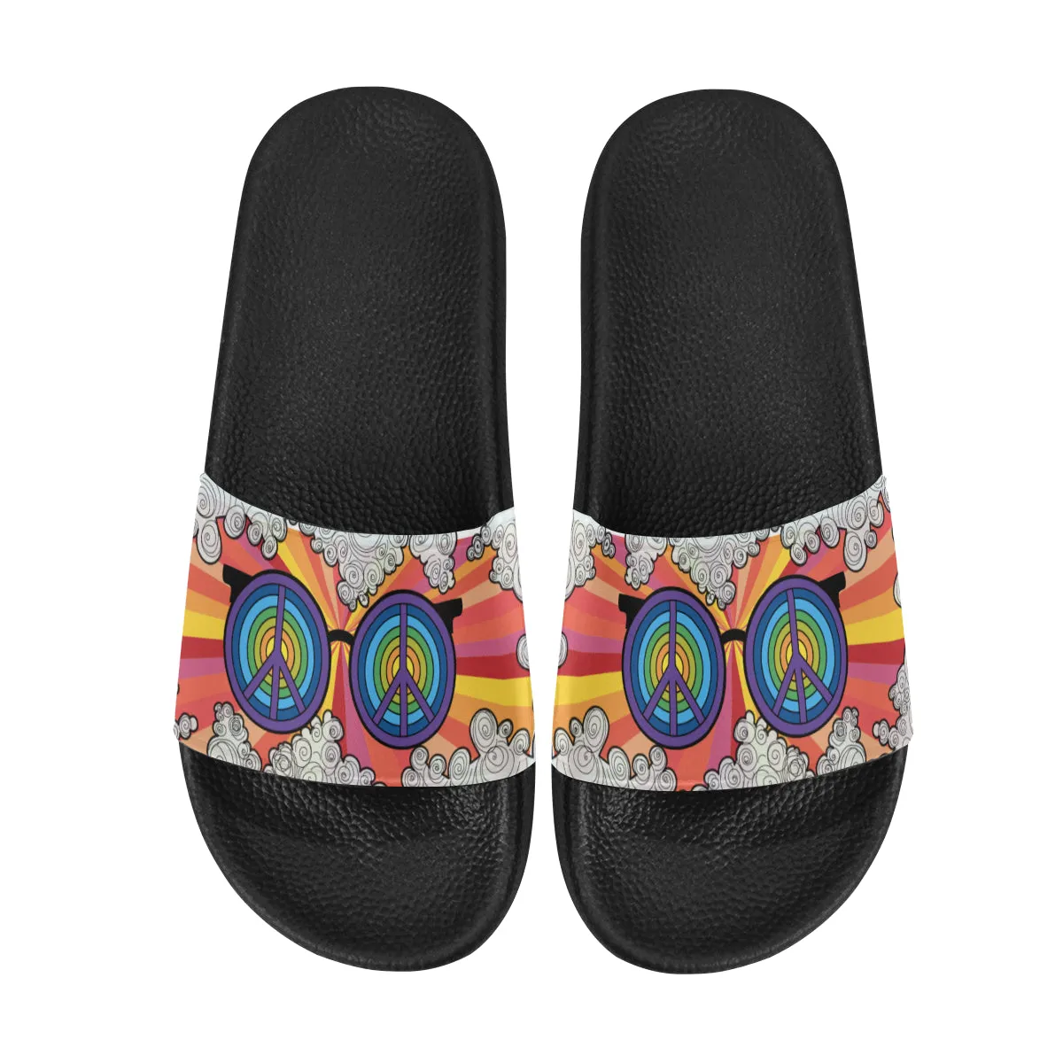 Men's Peace Shades Psychedelic Print Sliders Sandal