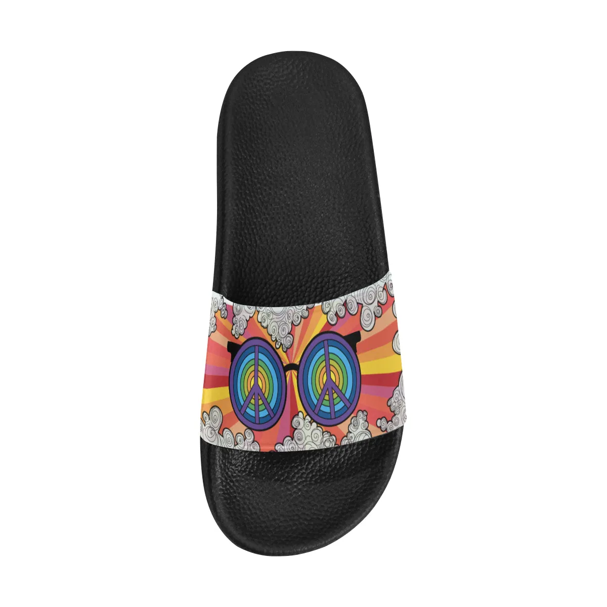 Men's Peace Shades Psychedelic Print Sliders Sandal