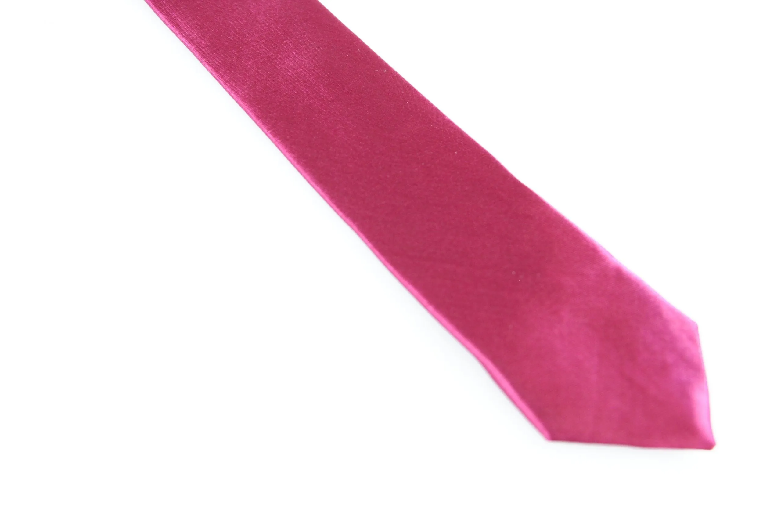 Mens Red Wine 5cm Skinny Plain Neck Tie