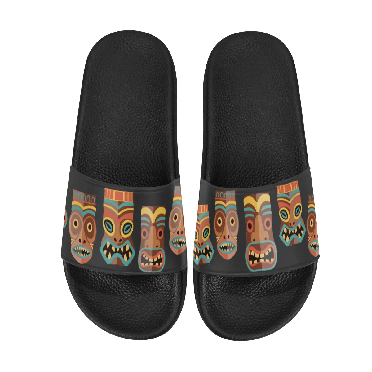 Men's Tribal Face Mask Print Sliders Sandal