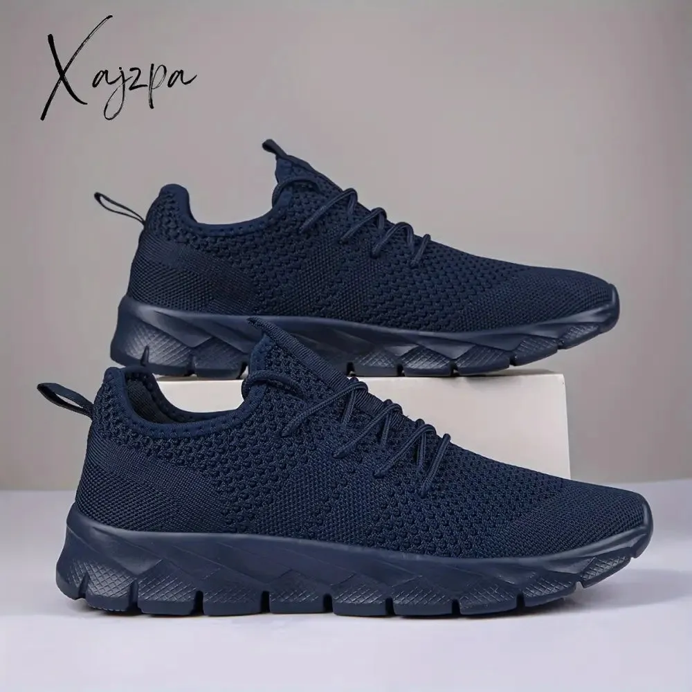 Mens Ultra-Lightweight Breathable Fabric Sneakers - Comfortable Lace-up Shoes with EVA Sole for Sports, Casual Wear - Ideal for Fall, Spring, Summer, Winter