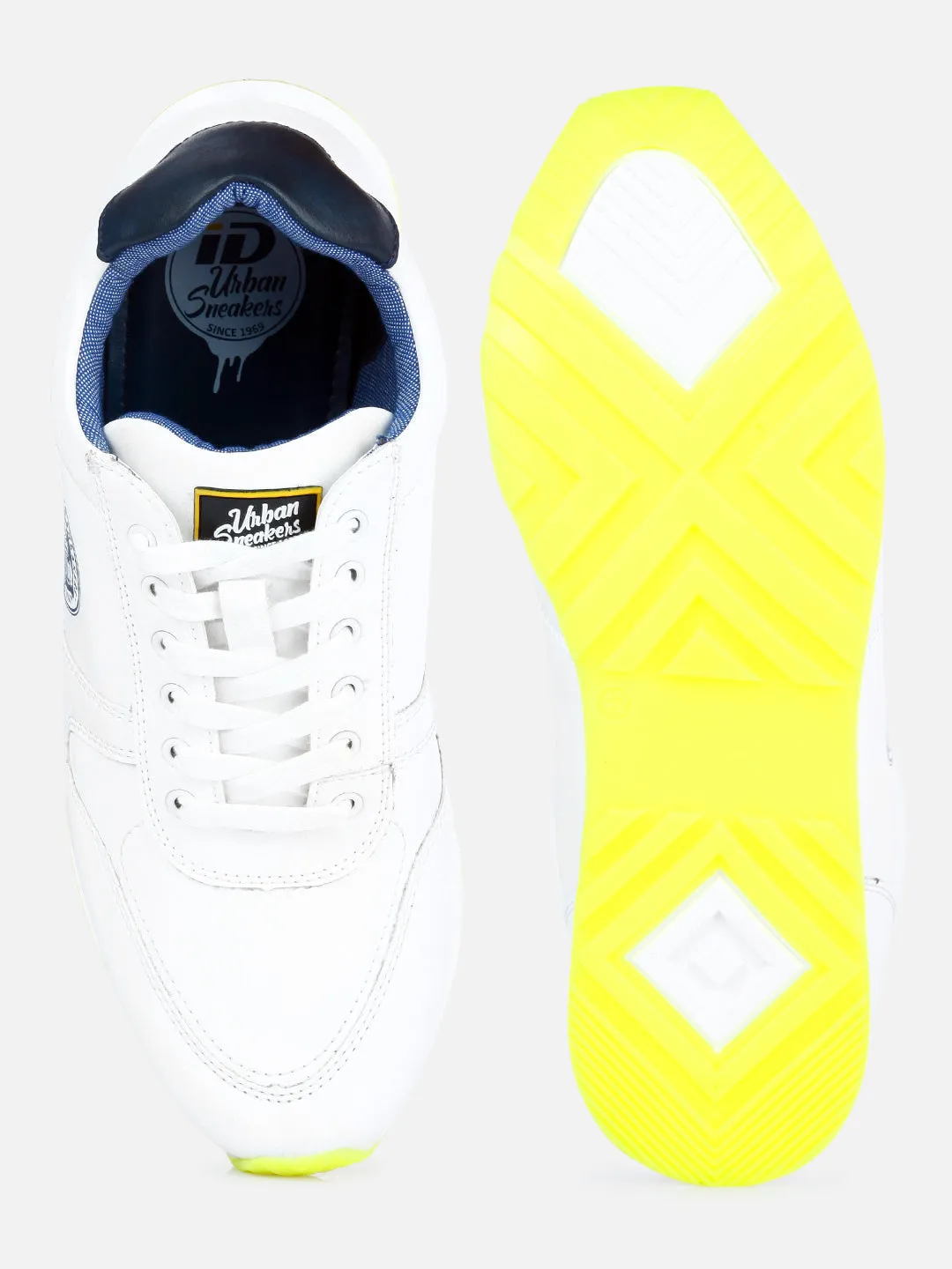 Men's White Lace Up Sneaker (ID3054)