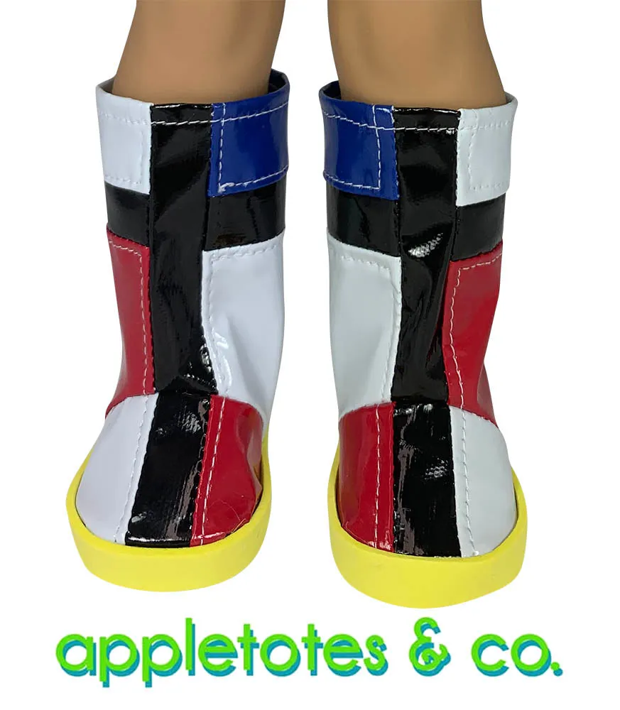 Mondrian Boots Sewing Pattern for 18" Dolls