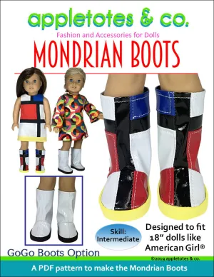 Mondrian Boots Sewing Pattern for 18" Dolls