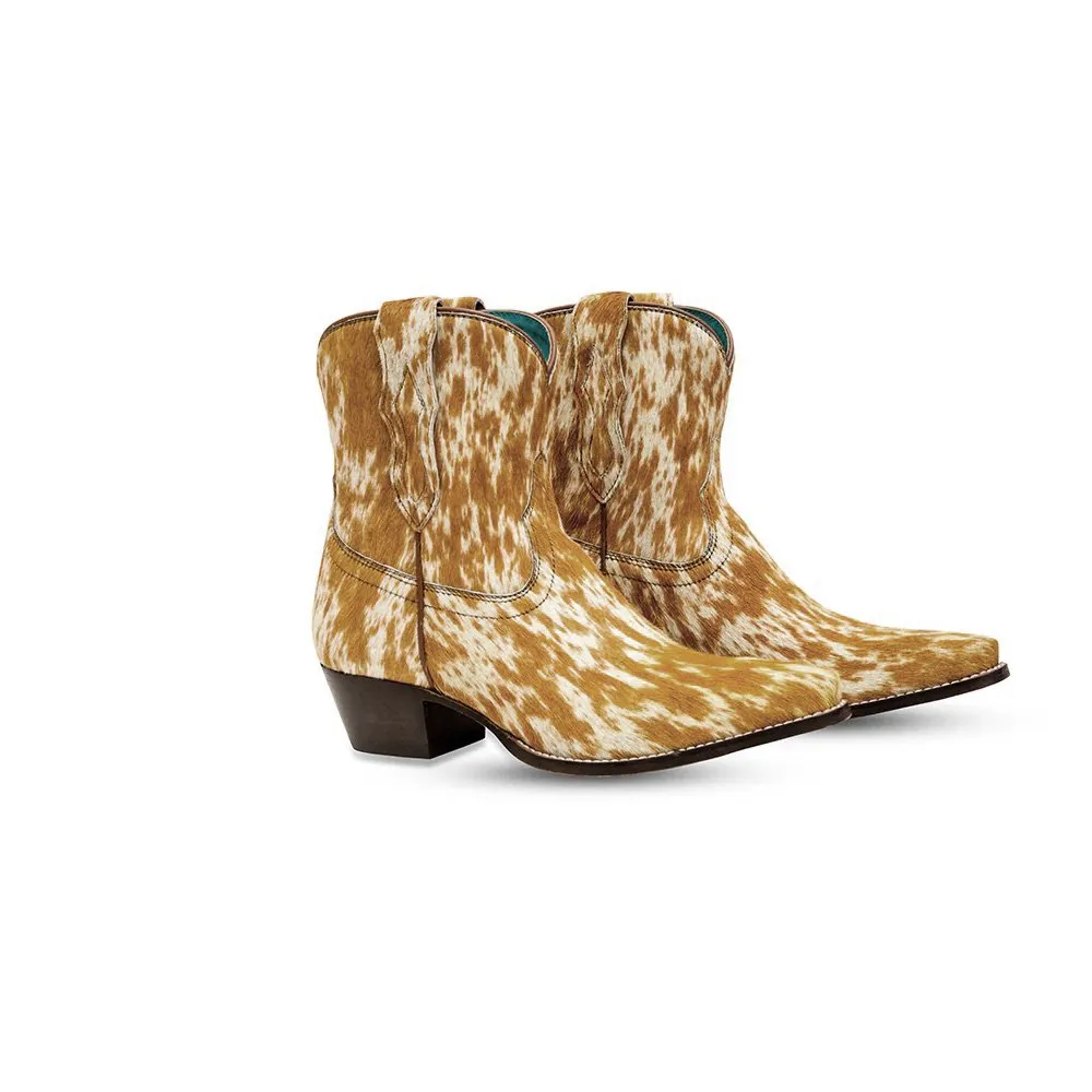 Myra Cowdie Western Hairon Leather Booties