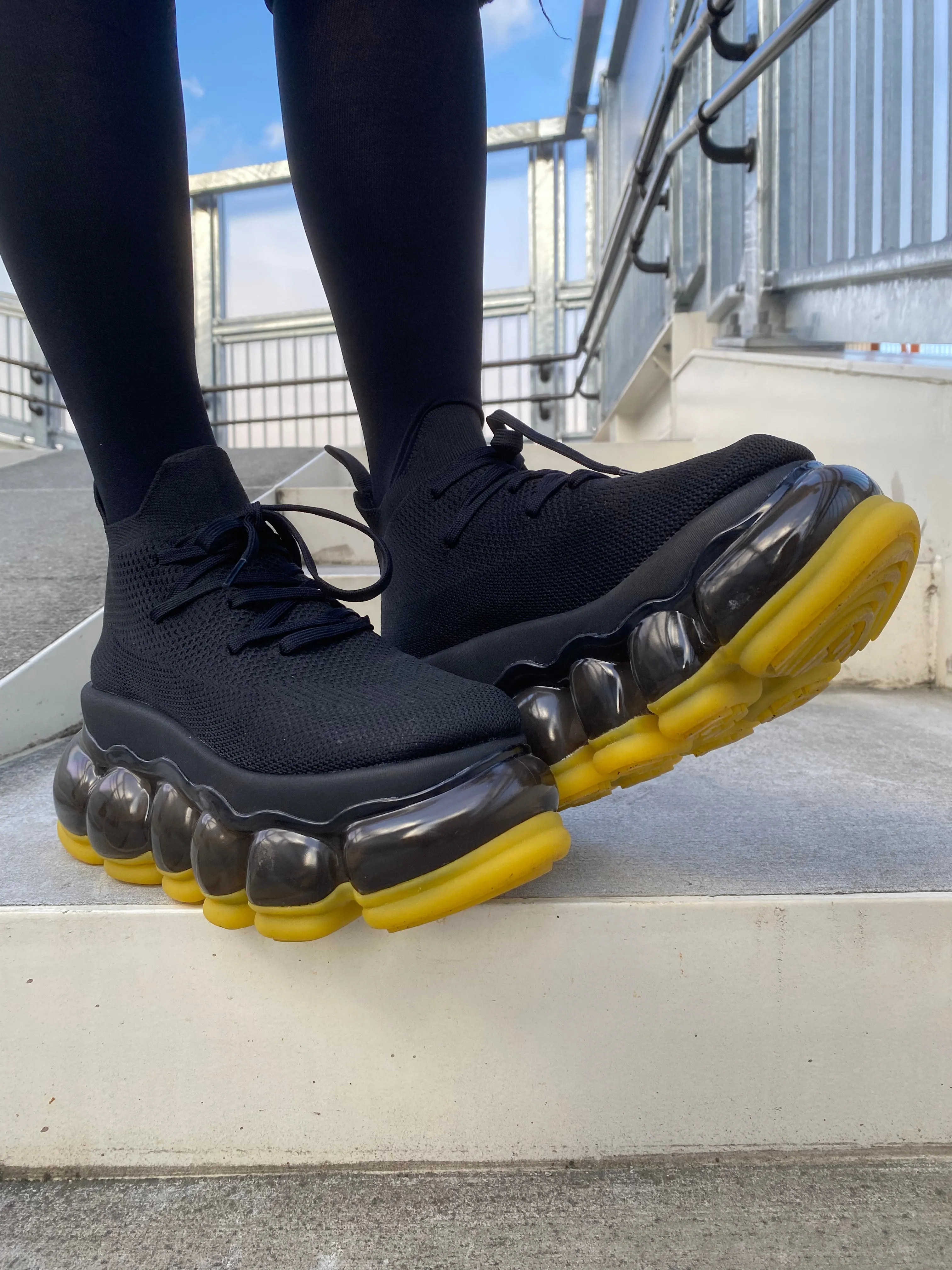 New "Jewelry" High Shoes / Yellow Black