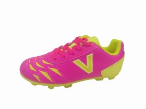 New Victor Sierra Kids Cattura MD Jr Soccer Shoes Size 12.5T Pink/Yellow