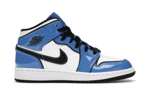 Nike Air Jordan 1 Mid Signal Blue (GS) Women's