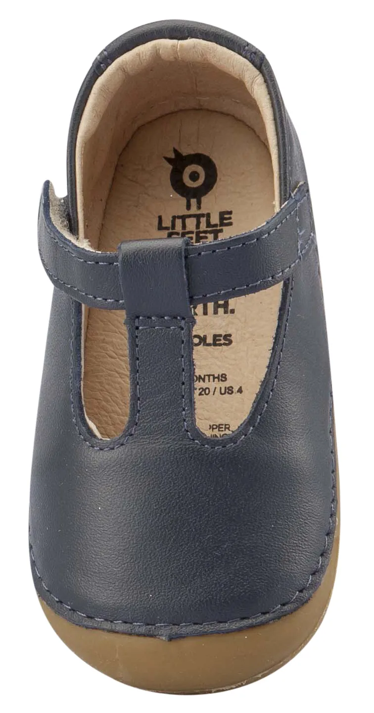 Old Soles Girl's T-2 Shoe, T-Strap, Navy