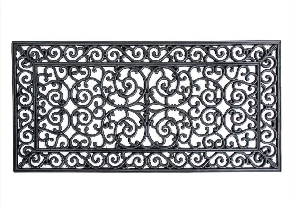 OnlyMat Elegant Scrollwork Pattern Rubber Doormat