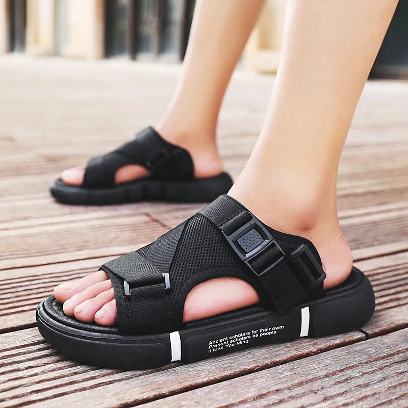 Outdoor Breathable Comfort Slip on Plus Size Open Shoes Casual Men Sandals Summer Shoes Sandal Mens PVC Sandalias  NANLX4