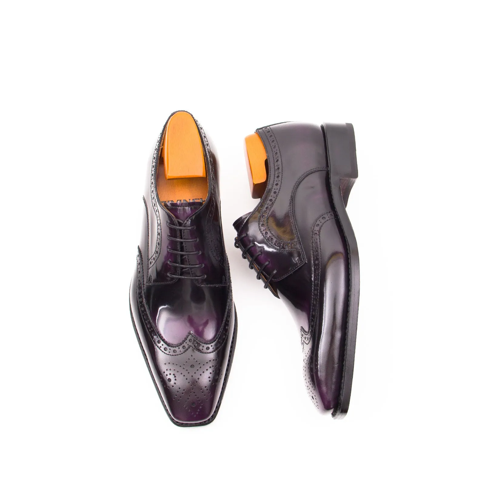 Patent leather goodyear welt dress shoes Purple