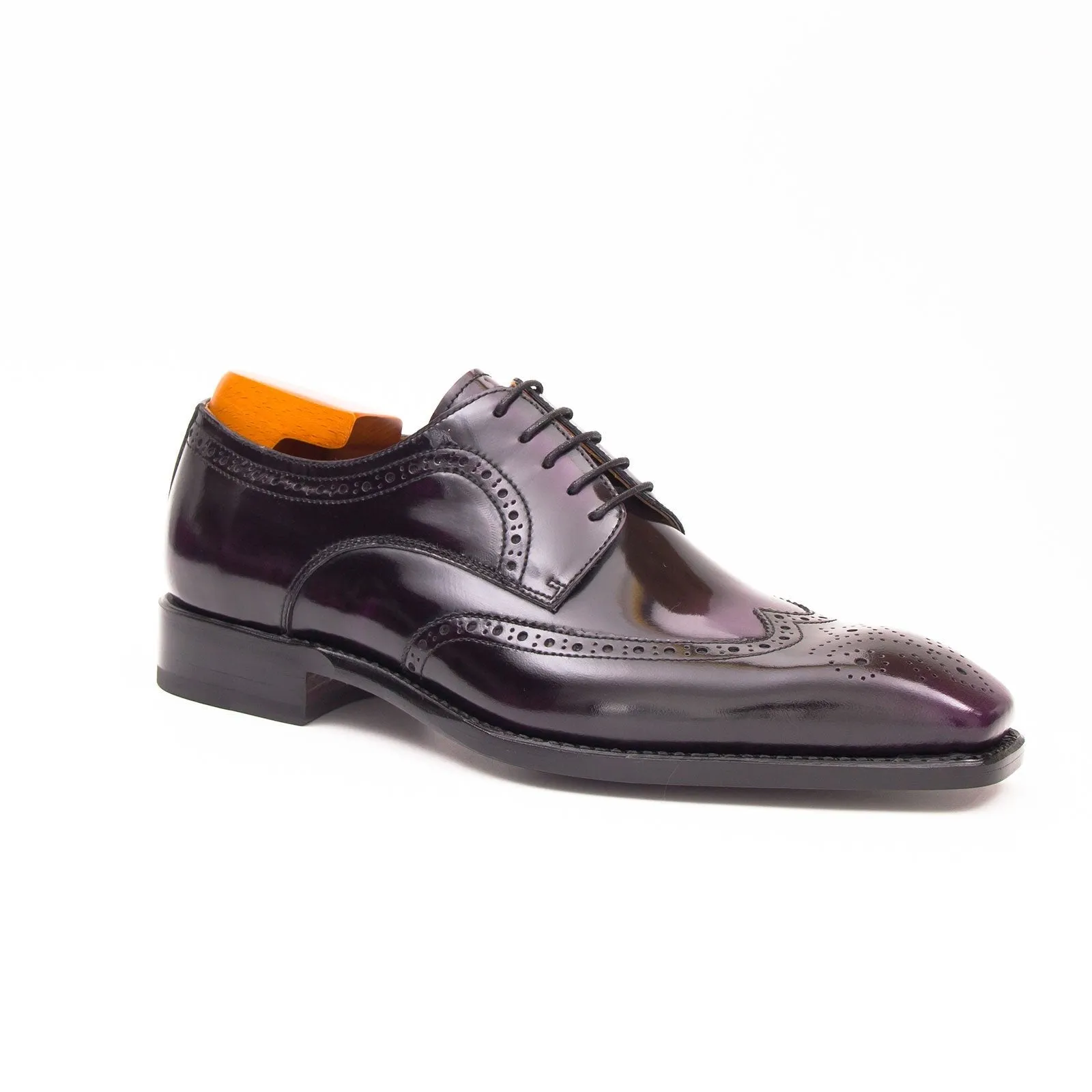 Patent leather goodyear welt dress shoes Purple