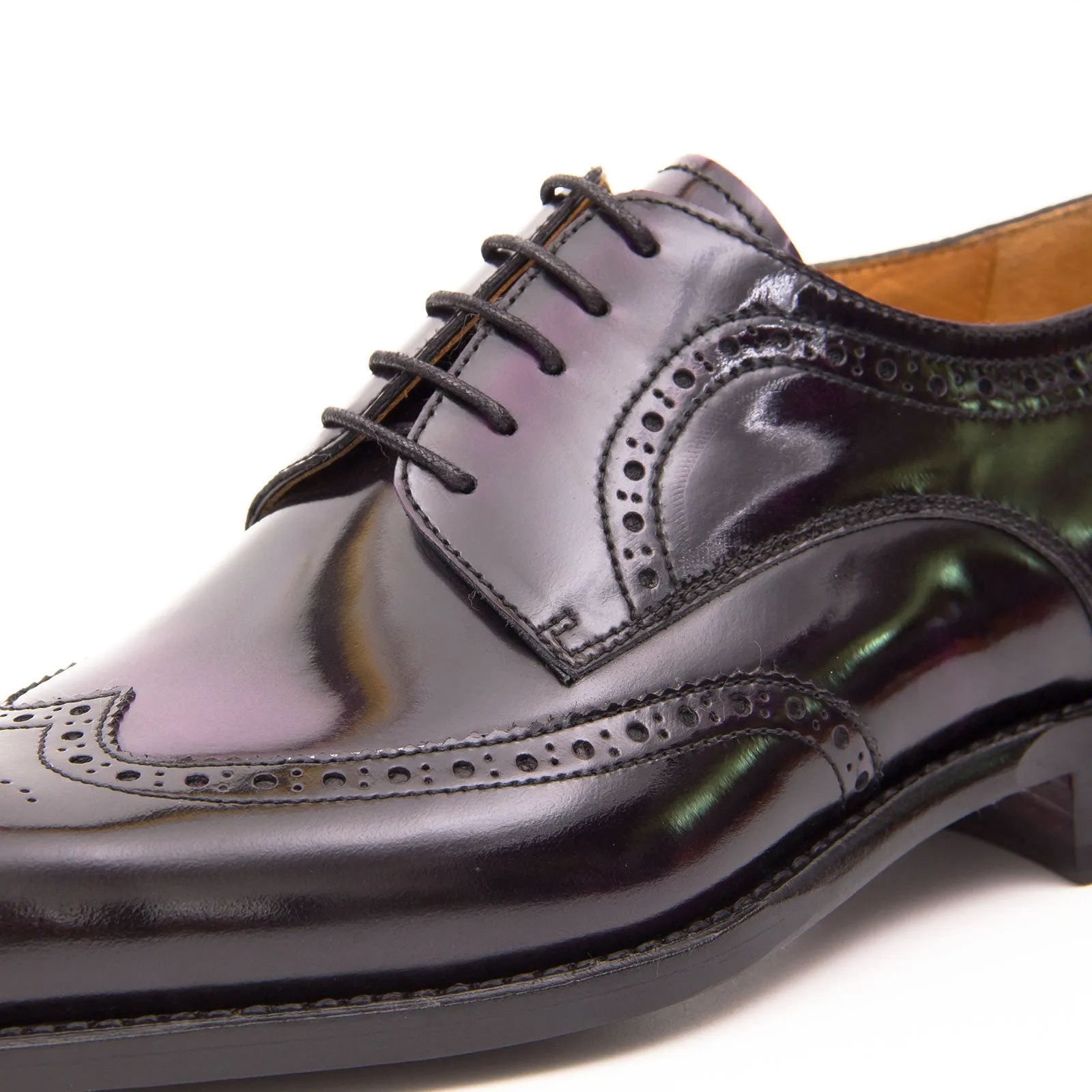 Patent leather goodyear welt dress shoes Purple