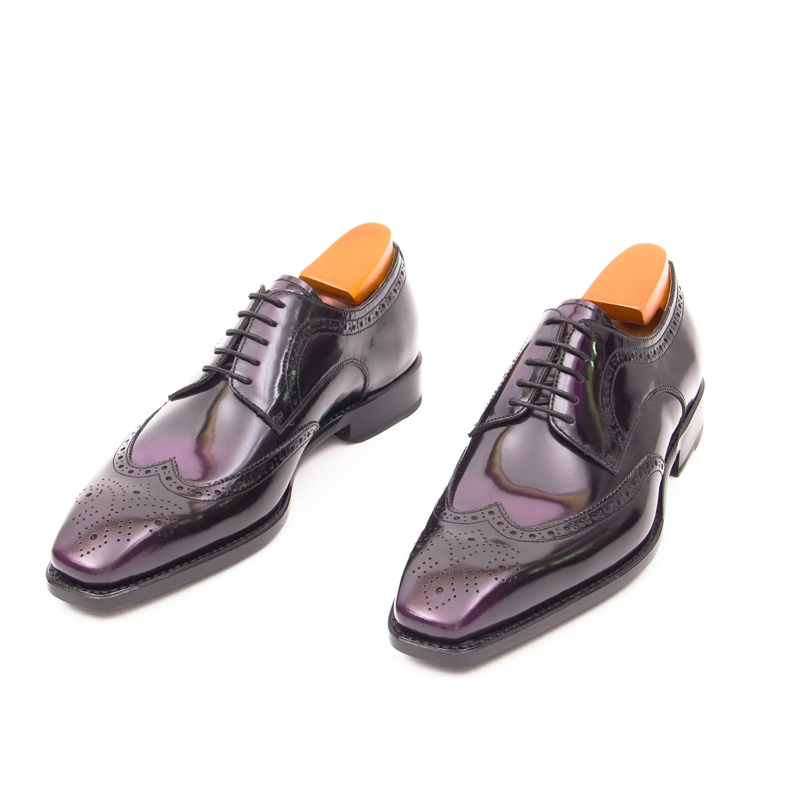 Patent leather goodyear welt dress shoes Purple