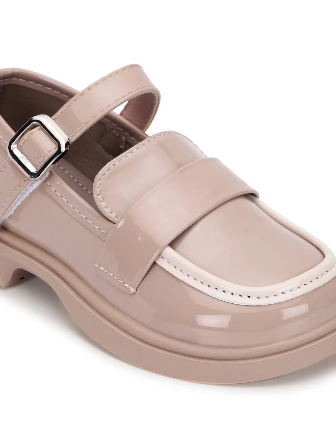 Pink Patent Stylish Velcro Loafers For Kids-Unisex (TC-RS3635-PNK)