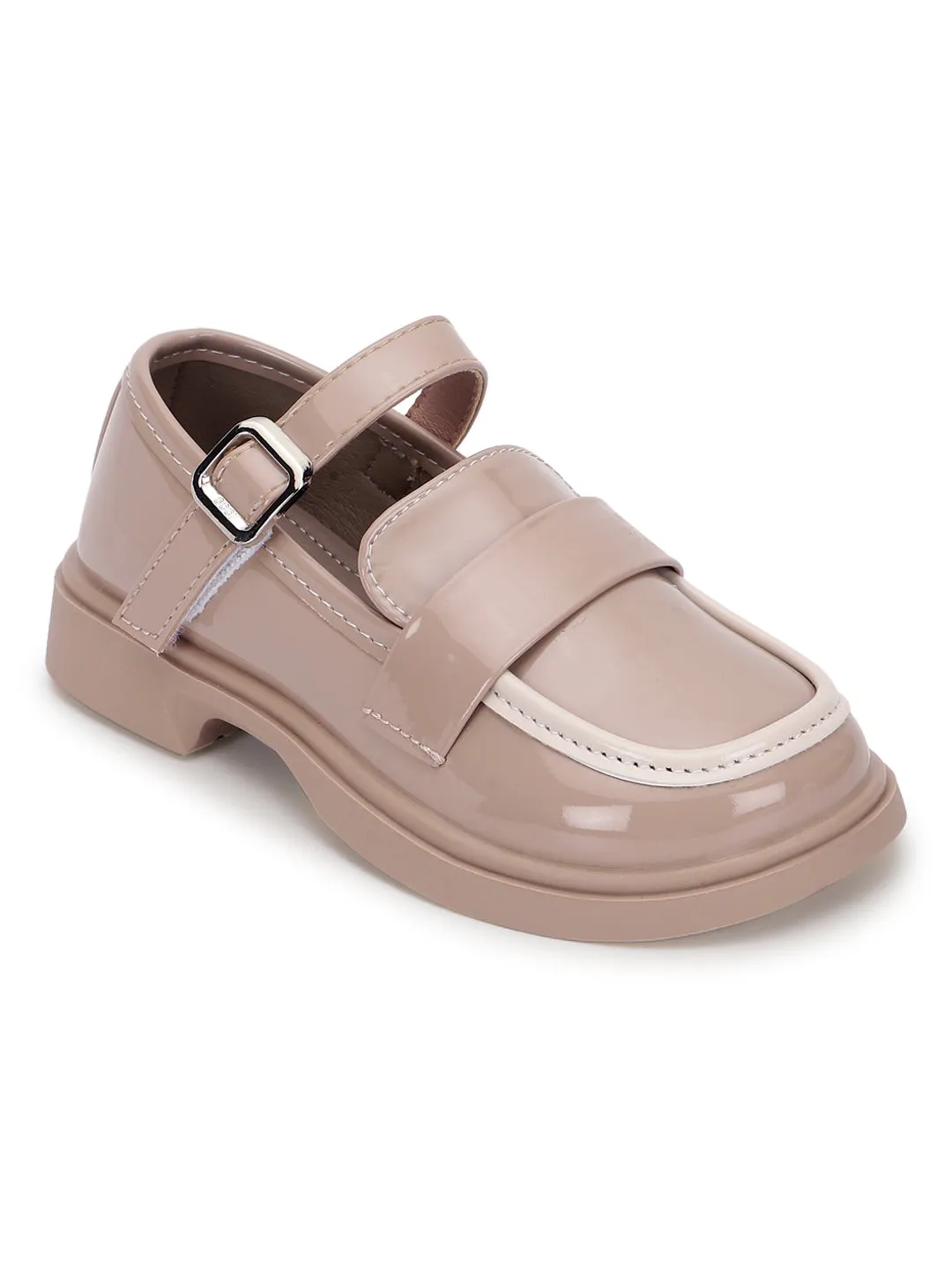 Pink Patent Stylish Velcro Loafers For Kids-Unisex (TC-RS3635-PNK)