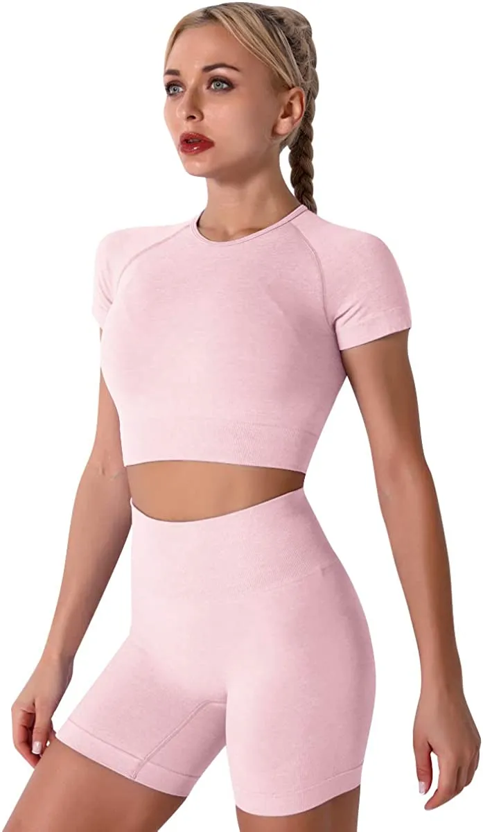 Pink Seamless  2 Piece Workout set