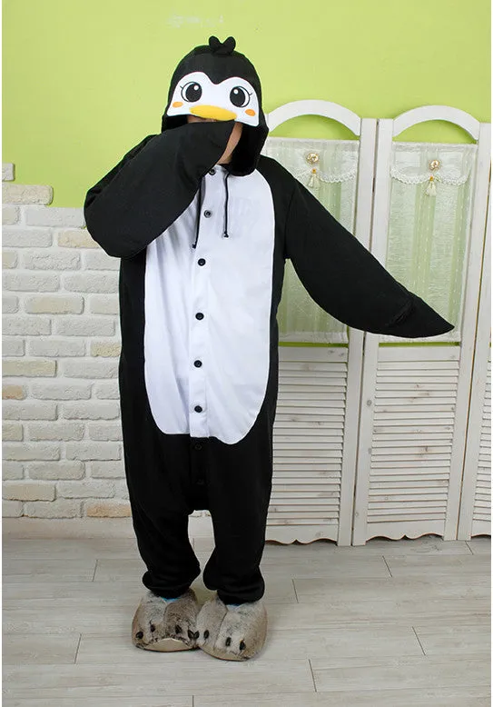 PITaPATs onesie animal jumpsuit costume - long sleeve black penguin