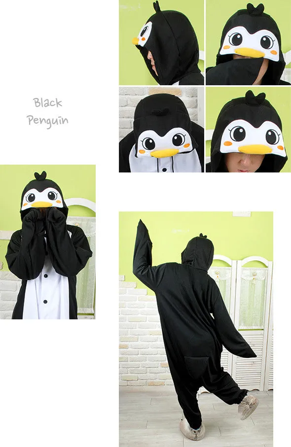 PITaPATs onesie animal jumpsuit costume - long sleeve black penguin