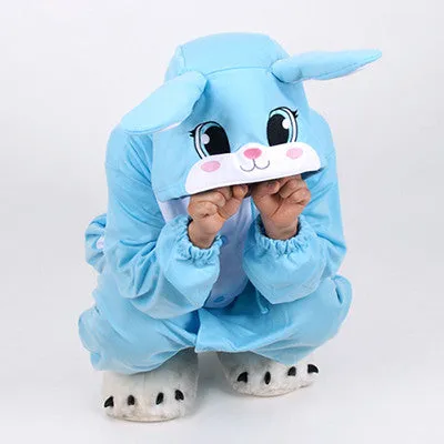 PITaPATs onesie animal jumpsuit costume - long sleeve blue rabbit