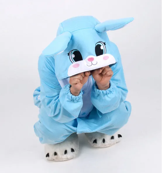 PITaPATs onesie animal jumpsuit costume - long sleeve blue rabbit