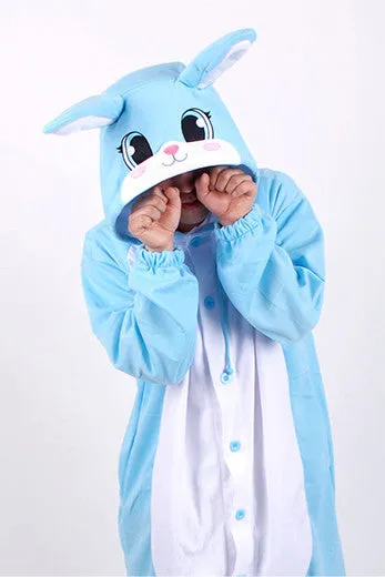 PITaPATs onesie animal jumpsuit costume - long sleeve blue rabbit