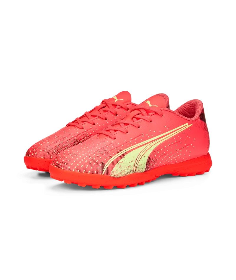 Puma Ultra Play Junior Turf Soccer Shoes 106926 03  FIERY CORAL-FIZZY LIGHT-PUMA BLACK