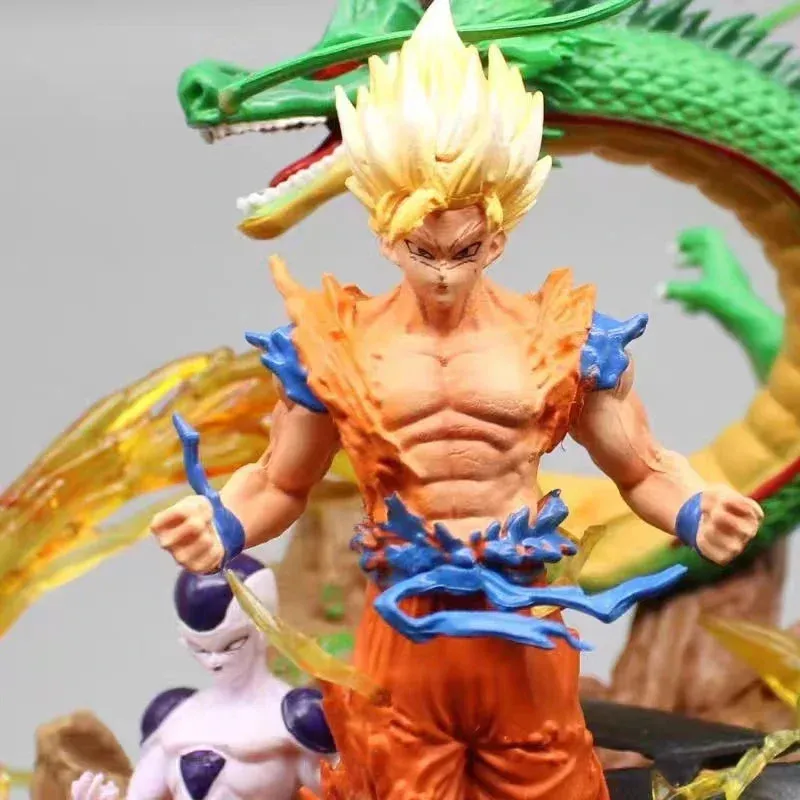 "23cm Dragon Ball Z Figures – Son Goku, Frieza, and Shenron Action Figure Models, Super Saiyan PVC Statue, Collectible Doll for Fans & Gift Ideas"