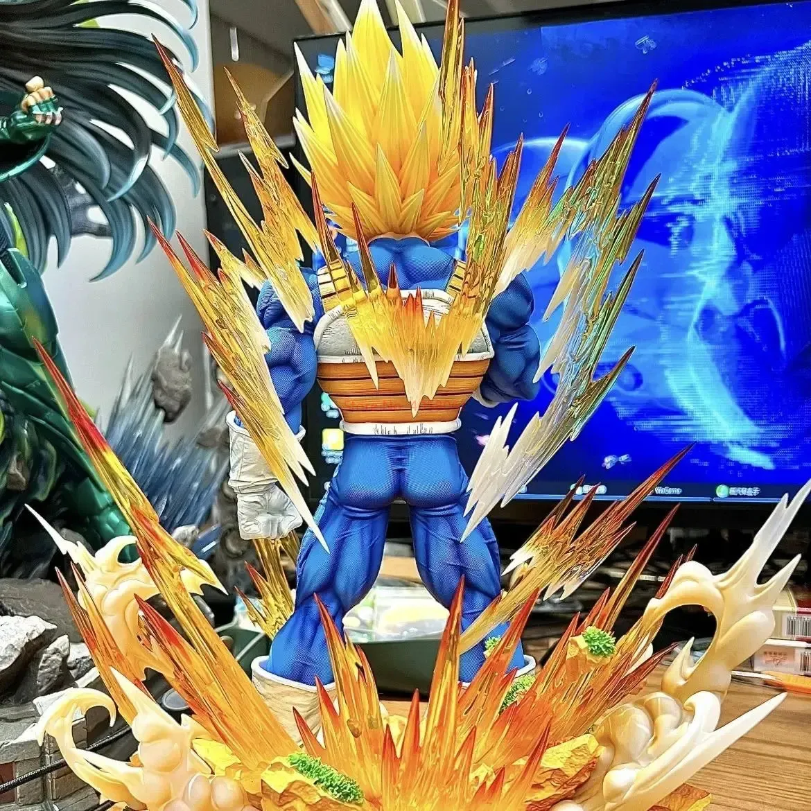 "36cm Dragon Ball GK Model – Super Saiyan Vegeta 1:6 Scale, 14.2-inch Majin Vegeta Large Statue, Room Decor Ornament, Collectible Gift Toy"