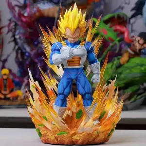 "36cm Dragon Ball GK Model – Super Saiyan Vegeta 1:6 Scale, 14.2-inch Majin Vegeta Large Statue, Room Decor Ornament, Collectible Gift Toy"