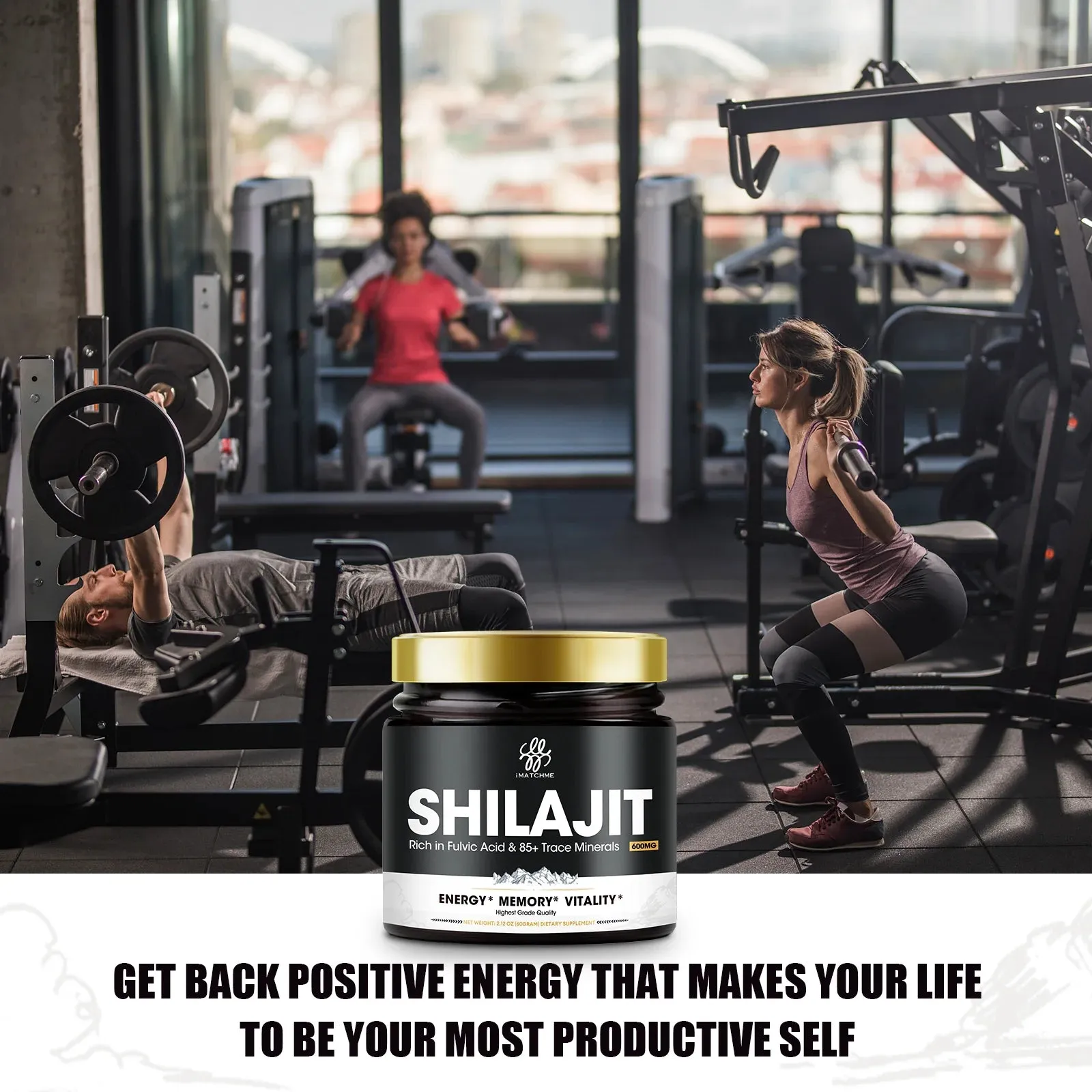 "iMATCHME 600MG Natural Shilajit Resin Drink – Original Mineral Supplement for Immune Health, Metabolism, and Overall Physical Wellness"