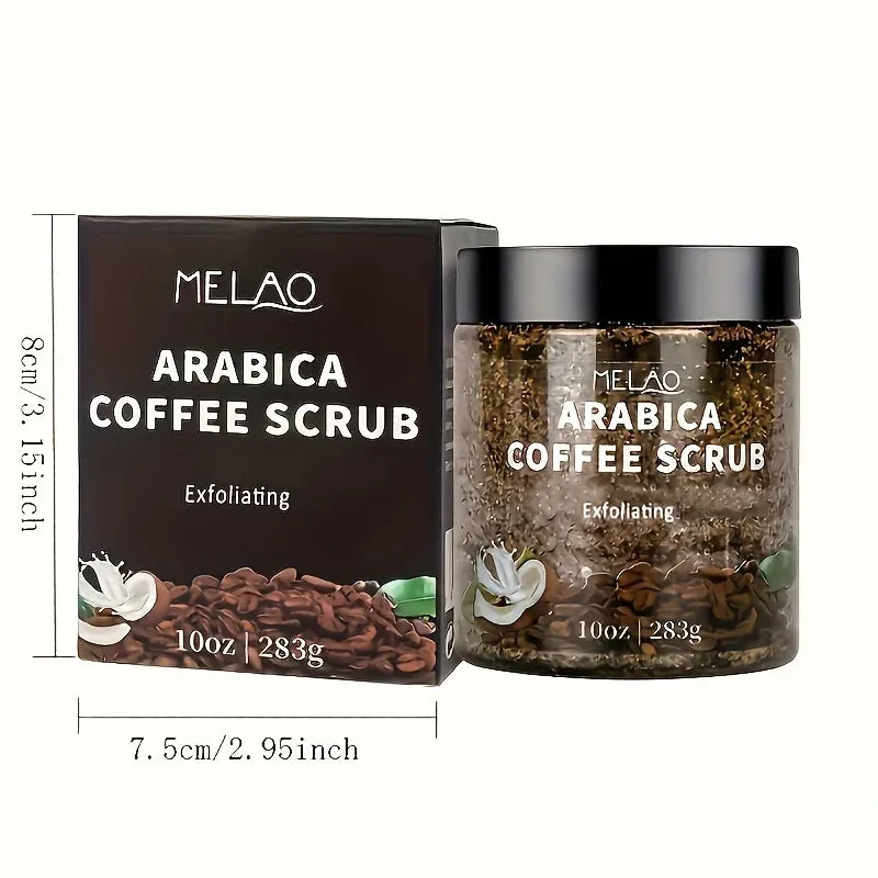 "MELAO Arabica Coffee Scrub – All-Natural Exfoliating Body Scrub with Dead Sea Salt for Skin Care & Moisturizing Benefits"