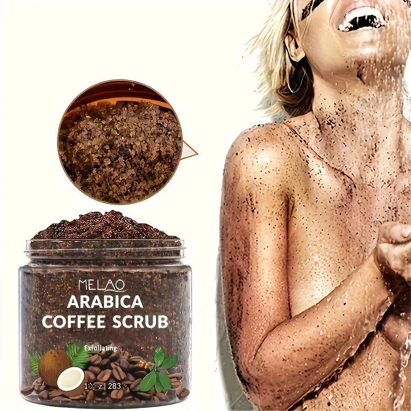 "MELAO Arabica Coffee Scrub – All-Natural Exfoliating Body Scrub with Dead Sea Salt for Skin Care & Moisturizing Benefits"